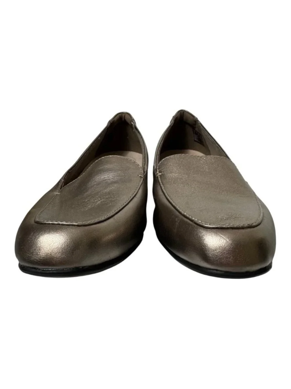 Clarks Juliet Lora Loafers Size 11 Metallic Pewter Leather Slip On